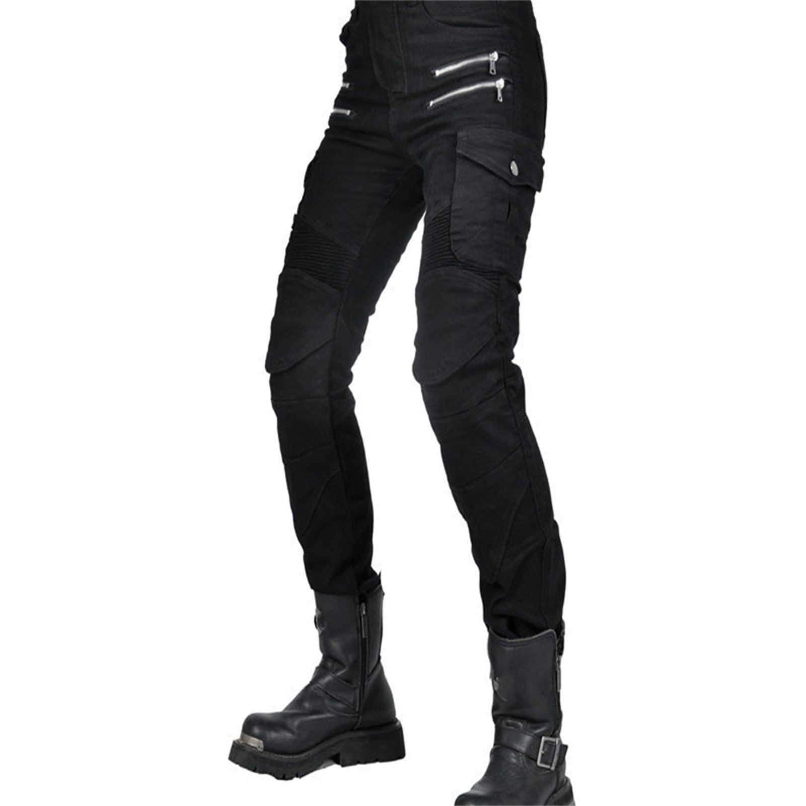 Damen Slim Fit Motorrad Jeans Mit Protektoren Knie Und Hüftprotektoren Stretch Slim Fit Denim Motorradhose Cargo Motorradjeans Schutzhose Biker Pants