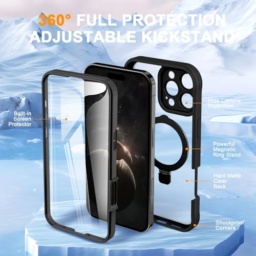 Coque iPhone 16 Pro Max antichoc violet foncé évite les rayures et chutes