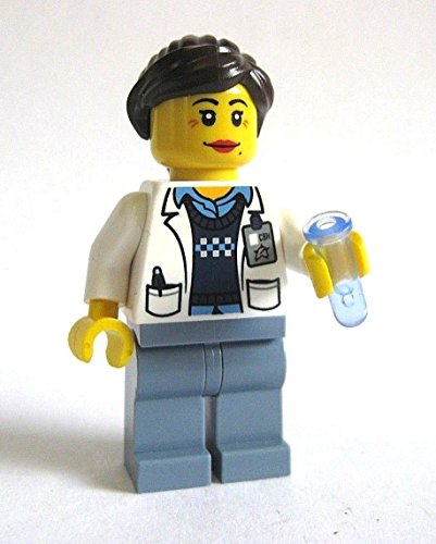 LEGO Female Scientist Minifigure with Custom Blue Test Tube