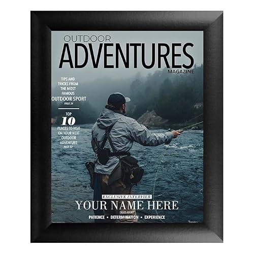 TRENDYPRINT Trend Setters Original Wall Art – Outdoors Magazine – Custom Name & Photo Upload – One Framed 8" x 10" Print with Classic Black Frame TPFU08100772CLA