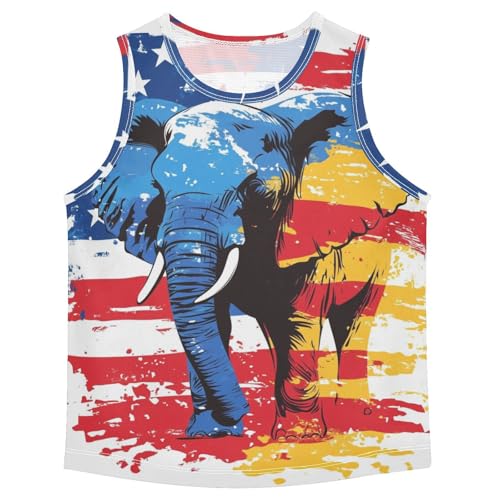Boys Tank Top Shirts American Style Sleeveless T-Shirts Crew Neck for Kids Clothing Children