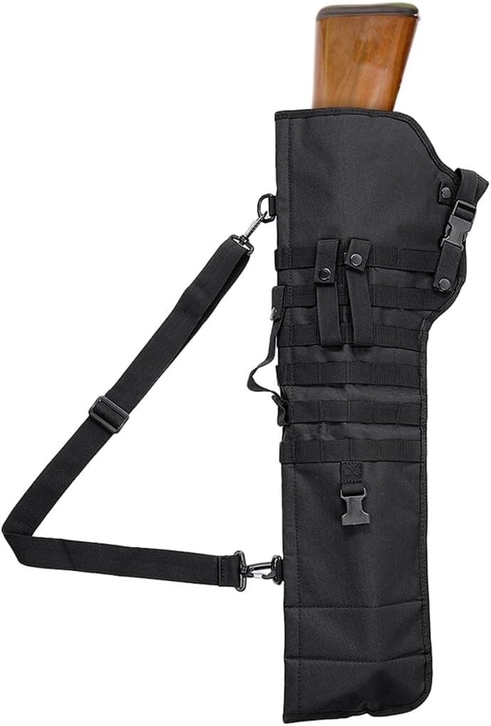 Rifle Storage Solution - Tactical Shotgun Scabbard with Adjustable Shoulder Strap, Molle Gun Holster for Shooting and Hunting, Ideal for Short Barrel Rifles