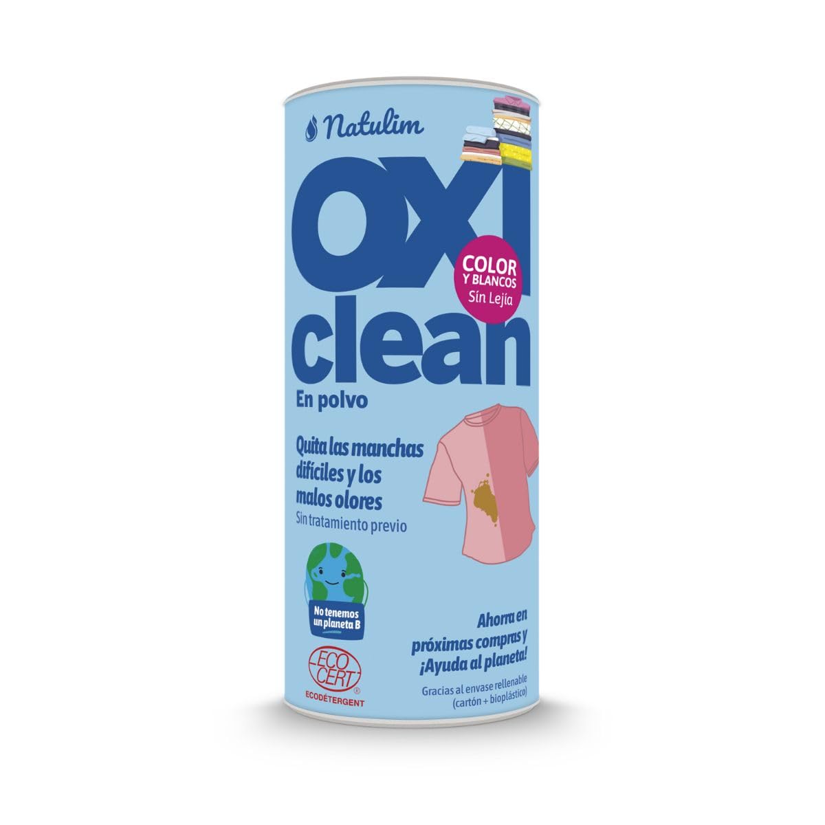 Natulim Oxi Clean - ekologiczny proszek do usuwania plam - wzmacniacz prania bez wybielacza - bardziej żywe kolory na ubraniach - mocny i przyjazny dla środowiska - eliminuje nieprzyjemne zapachy 500