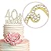 40 Cake Topper - Premium Gold Metal - 40 and Fabulous - 40th Birthday Party Sparkly Rhinestone Decoration Makes a Great Centerpiece - Now Protected in a Box