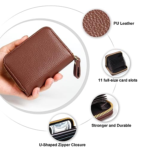 Image of Credit Card Wallet, RFID Card Case Wallet, Zipper Card Cases Holder for Men Women, RFID Blocking, KeyChain Wallet, Compact Size Card Organizer Case for Women