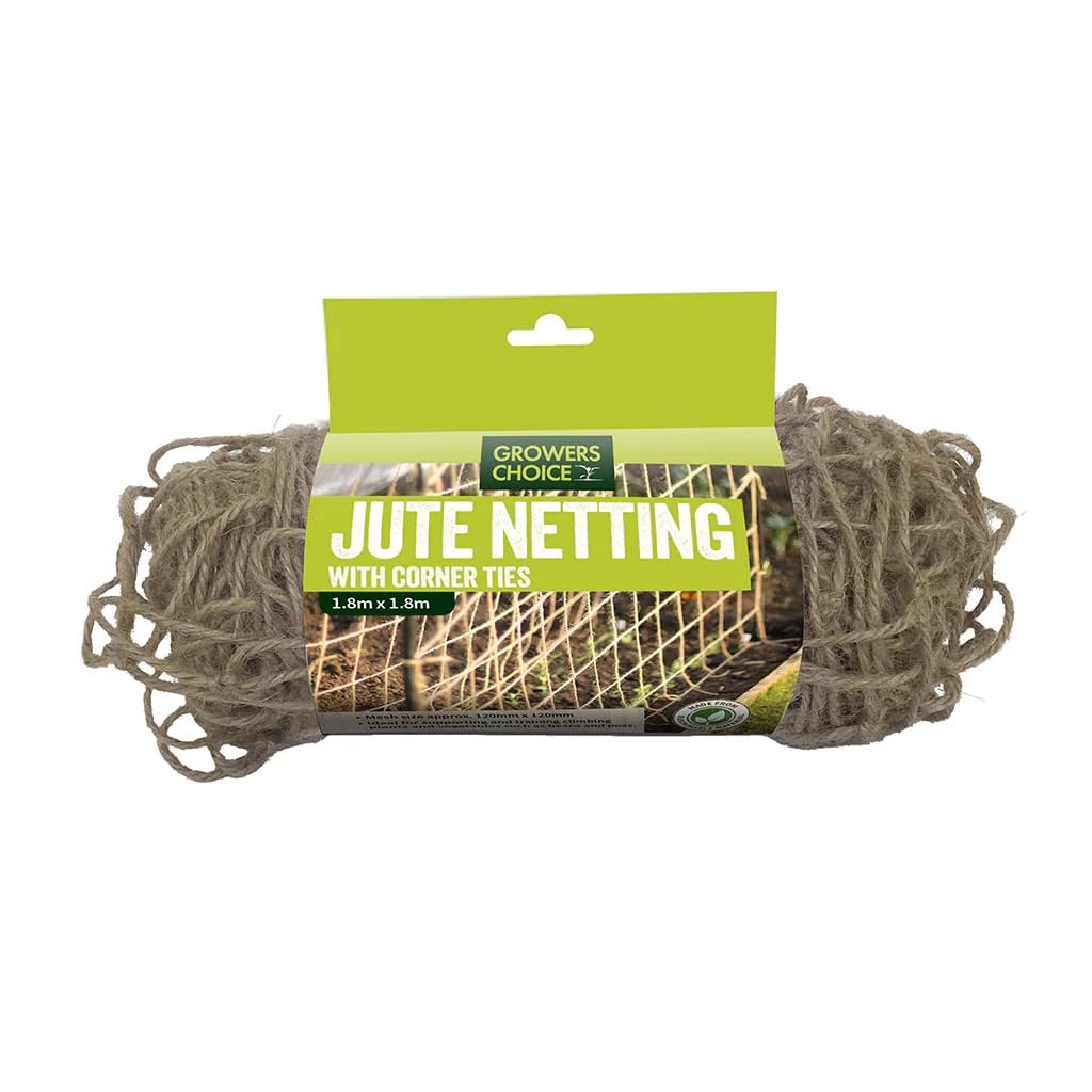 Growers Choice Jute Netting with Corner Ties Card Wrap 1.8m x 1.8m