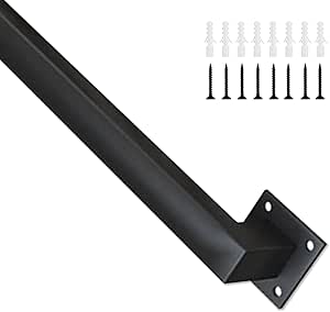 Stair Railing Handrail Metal Square Pipe with Wrought Iron Brackets and ...