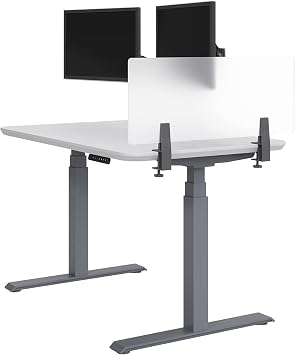 Vari Acrylic Privacy Panel 30 - Privacy Divider for Above Desktop - Easily Clamps to Desk or Table with No Tools Required - Durable Frosted Acrylic Finish