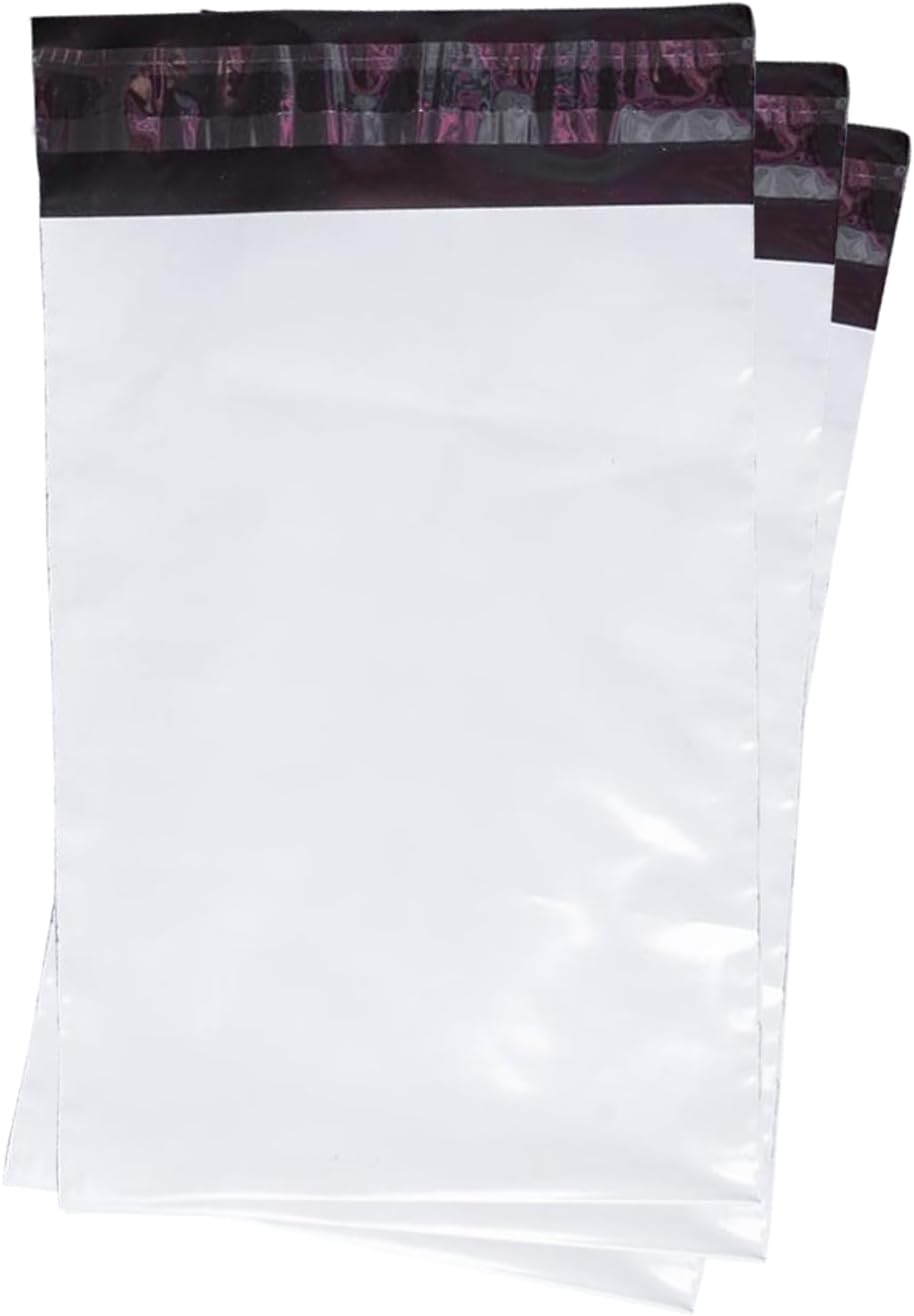 BonKaso Tamper-Proof Security Courier Bags/Envelopes with POD, 55 Micron Thickness, White, Pack of 100, Size 6 x 8 Inches – Durable and Leak-Proof Pouches for Safe Shipping