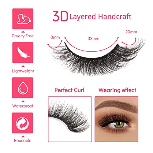 Milybest Lashes False Eyelashes Cat Eye Lashes Fluffy Wispy D Curl Volume Pestañas Postizas Bulk Strip Natural Look Lashes Sets Pack Faux Mink Eyelashes #TOP2