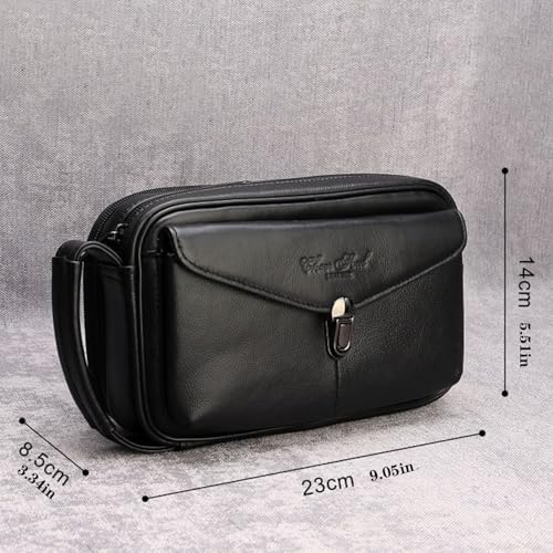 Image of Leather Clutch Purse Wallet Men Wrist Bag