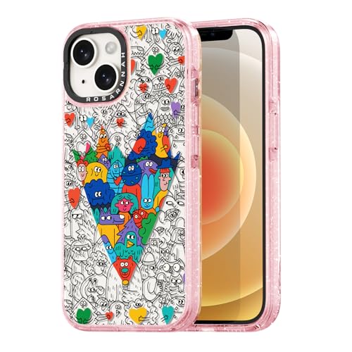 Rosarnnah for iPhone 14 Case Aesthetic Pink, Graffiti Arts