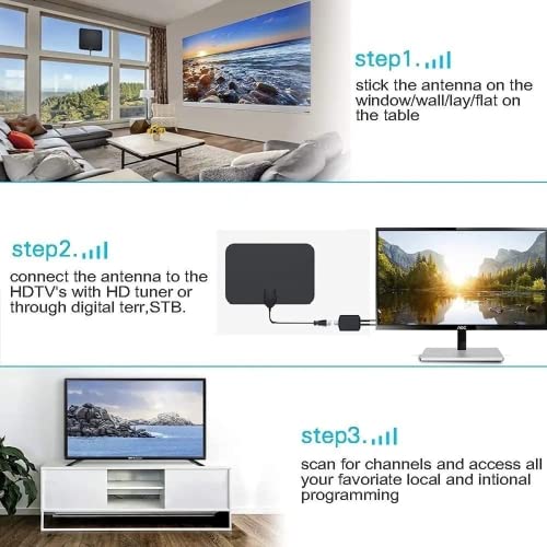 2023 Upgraded 200 Miles Tv Antenna For Smart Tv - Hd Digital Antenna Amplifier Signal Booster Free Local Channels Broadcast, Support 4K 8K 1080P Firetv Stick And All Older Tv's Television Antenna #TOP2