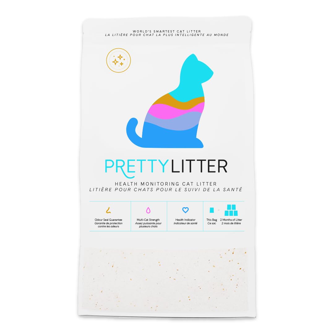 prettylitter health monitoring cat litter, original unscented net weight 8 lbs.  (8 lbs)
