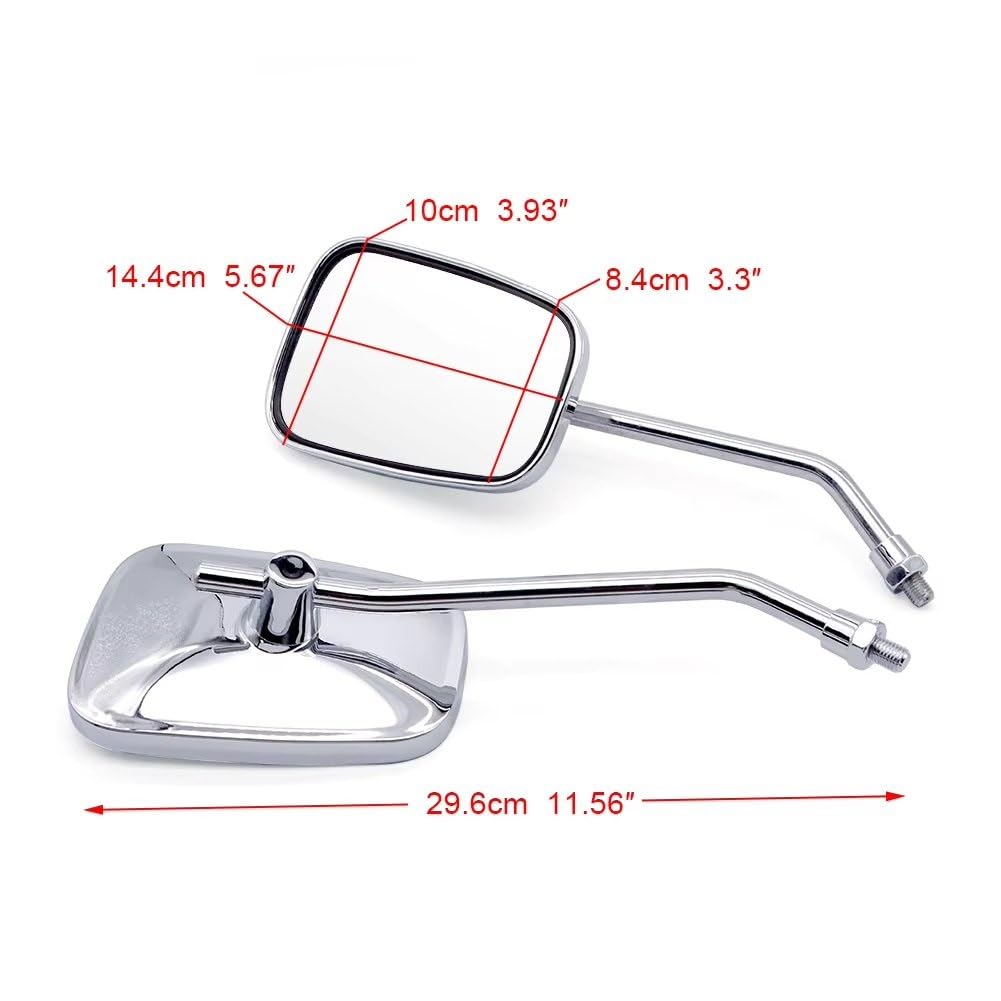 Rétroviseurs Moto Pour Rebel 250 Pour Magna 750 Rétroviseurs Chromés Classiques, 10MM, Accessoires De Moto Rétroviseurs Rond Latéraux Moto