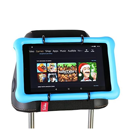 Hikig Car Headrest Mount Holder for Kids All Kindle Fire - Kindle Fire HD 6 / HD 7 / HD X7 / HD X9 / HD 6 (2014) / HD 7 (2014) / HD 6 (Kid Edition) / HD 7 (Kid Edition) / New Fire 7 / HD 8 / HD 10