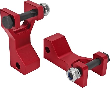 ATV Front Lowering Kit, 2Pcs 3.5in Adjustable Aluminum Alloy ATV Front Lowering Blocks, Fit for 350 YFM350 2004-2013 660 660R YFM660R 2001-2005 700 700R YFM700 2006-2017 Red