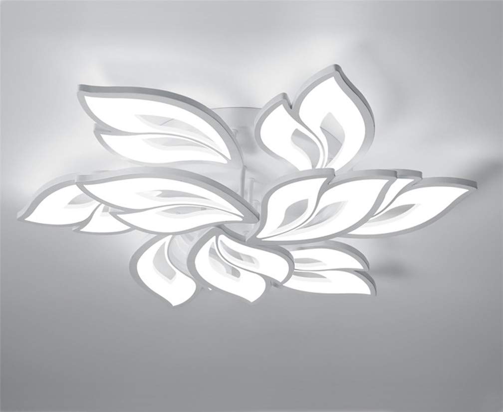 Lámpara de salón LED, lámpara de techo regulable, lámpara de dormitorio, lámpara de pasillo con mando a distancia, diseño moderno de flores, lámpara decorativa para comedor, cuarto de baño Ø85cm