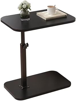 Side Table, Elevating Table, Sofa Table, Coffee Table, Bed Table, U-Shaped, Height Adjustable, Space Saving, Top Plate Rotates Freely, Stylish, Easy Assembly, Height 17.7 - 31.5 inches 45 - 80 cm