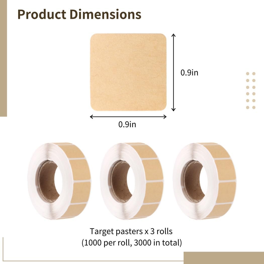 3 Rolls X 1000 Shooting Pasters – 0.9 in Target Repair Dots, Self-Adhesive, 3000 Pcs for Shooting Practice