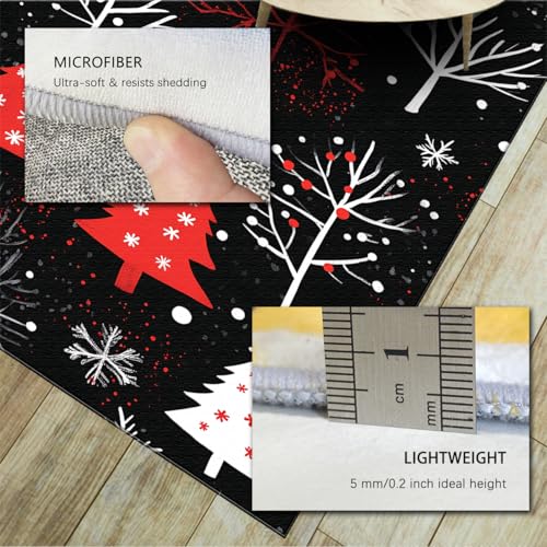 Tapis Noël salon doux pour chambre lavable flocon de neige - 6