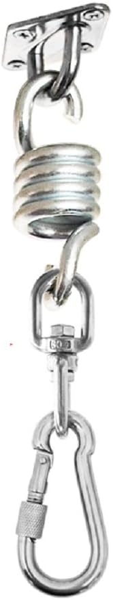 BigTron Hammock Chair Hanging Kit, Stainless Steel Ceiling Mount - Snap Swivel Hook - Hammock Spring - 650lb Capacity Industrial Quality (with 4 Expansion Screws 4 Self-tapping Screws FREE)