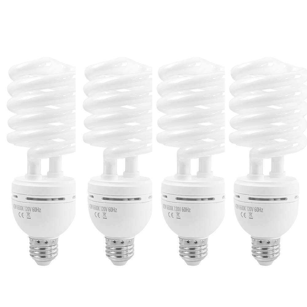 Foto&Tech Photography Daylight Bulb 42W 6500K 120V White Spiral Fluorescent Light Bulb Studio Light for Photography and Daylight Video Lighting (4)