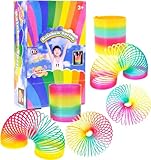 PowerTRC 4” Jumbo Magic Rainbow Springs Assorted Bulk Pack | Vibrant Colorful Springs for Endless Entertainment | Perfect Birthday Party Favors, Bag Fillers, and Delightful Gifts for Kids! (6 Pieces)