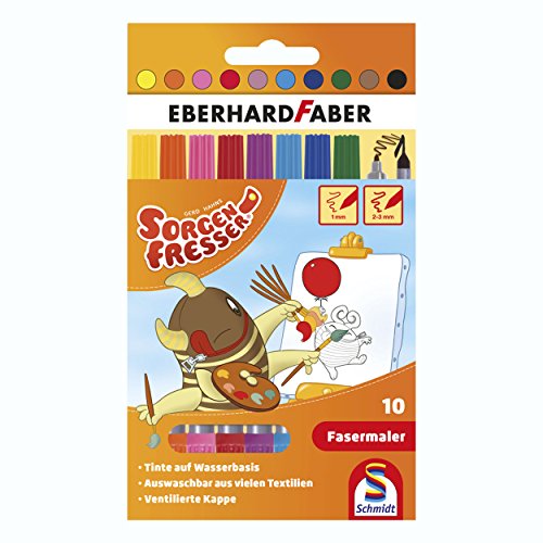 Schmidt Spiele 46303 Doppelfasermaler Sorgenfresser 10 Stück im Kartonetui
