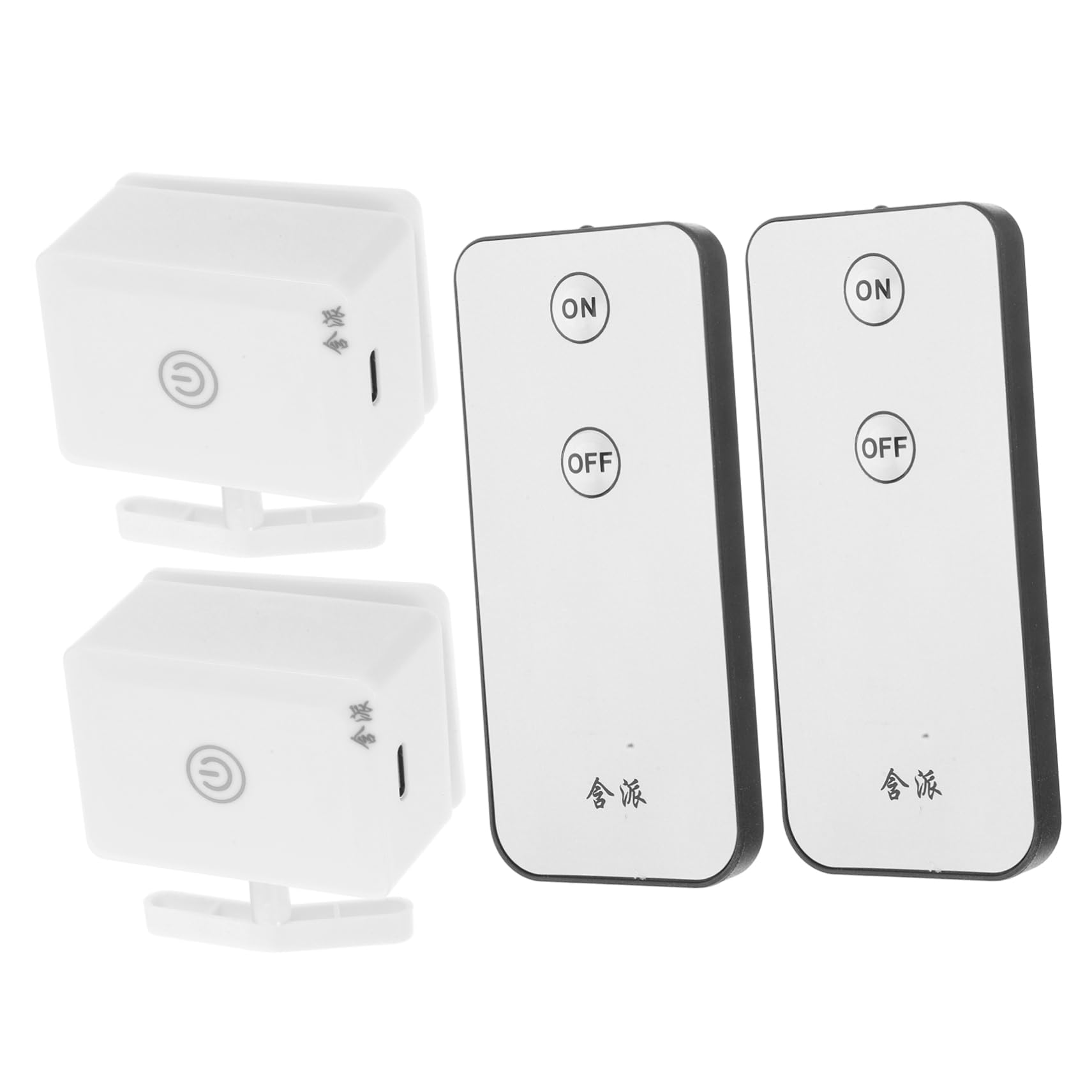 Operitacx Interruptor Inalambrico 12v para Luces y Lámparas, Pulsador Inalámbrico con Control Remoto, 2 Juegos, Abs, Recargable, para Hogares y Trabajo