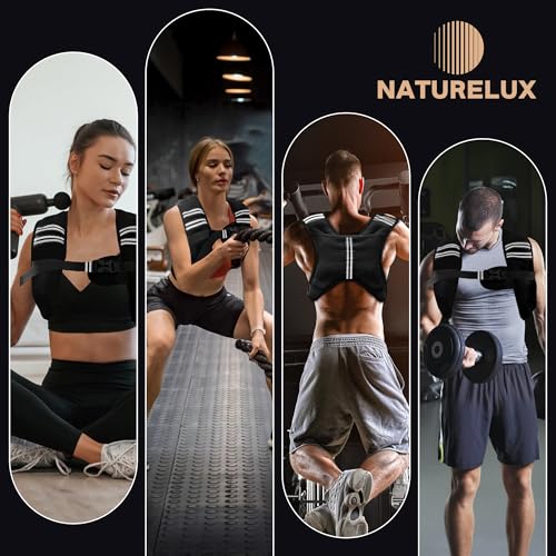 Image of NATURELUX Weighted Vest Men or Women - 5 /10 /15 /20 /25 /30lbs Weights with Reflective Stripe, Weighted Vest for Workout Equipment for Strength Training Running - Walking Weight Loss