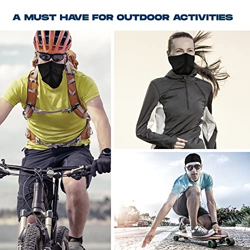 Armoray Face Mask Balaclava Neck Gaiter Reusable Washable Bandana Headwear Headband For Men & Women Hiking Cycling Fishing Masks (Black) #TOP2