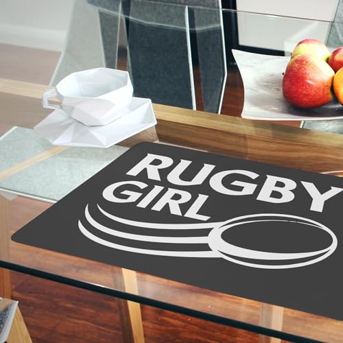 Napperon liège noir rugby protège table grand format lot de 4