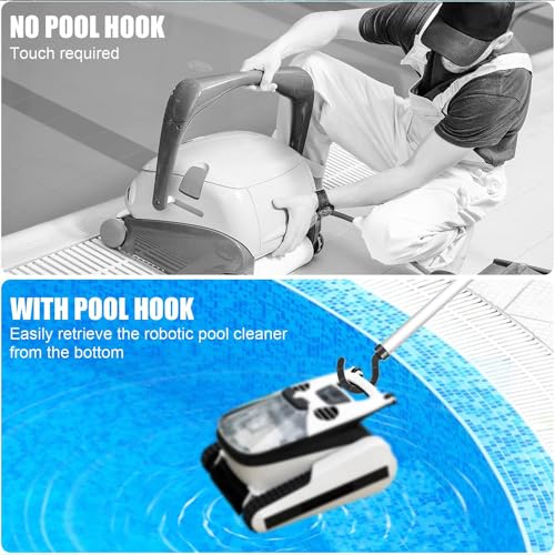TUIBEIDAMAI Haken für Poolroboter mit Teleskopstange 185 cm, Zubehörhaken Für Pool Saugroboter, Pool Reinigungszubehör Haken, Generisch Haken für Poolreiniger Roboter Zubehör für Alle Poolroboter – Bild 6