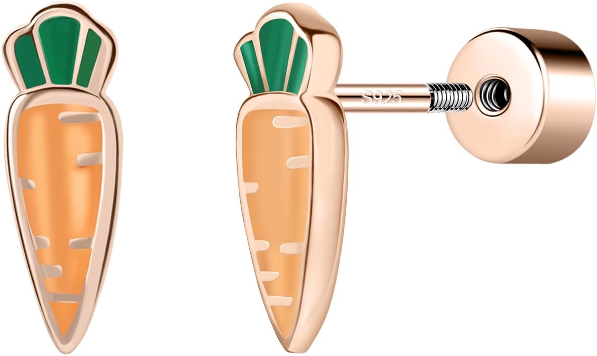 AOEDEJ Easter Earrings for Women Cute Bunny Earrings Easter Earrings Studs Bunny Stud Earrings Sterling Silver Rabbit Carrot Easter Egg Earrings