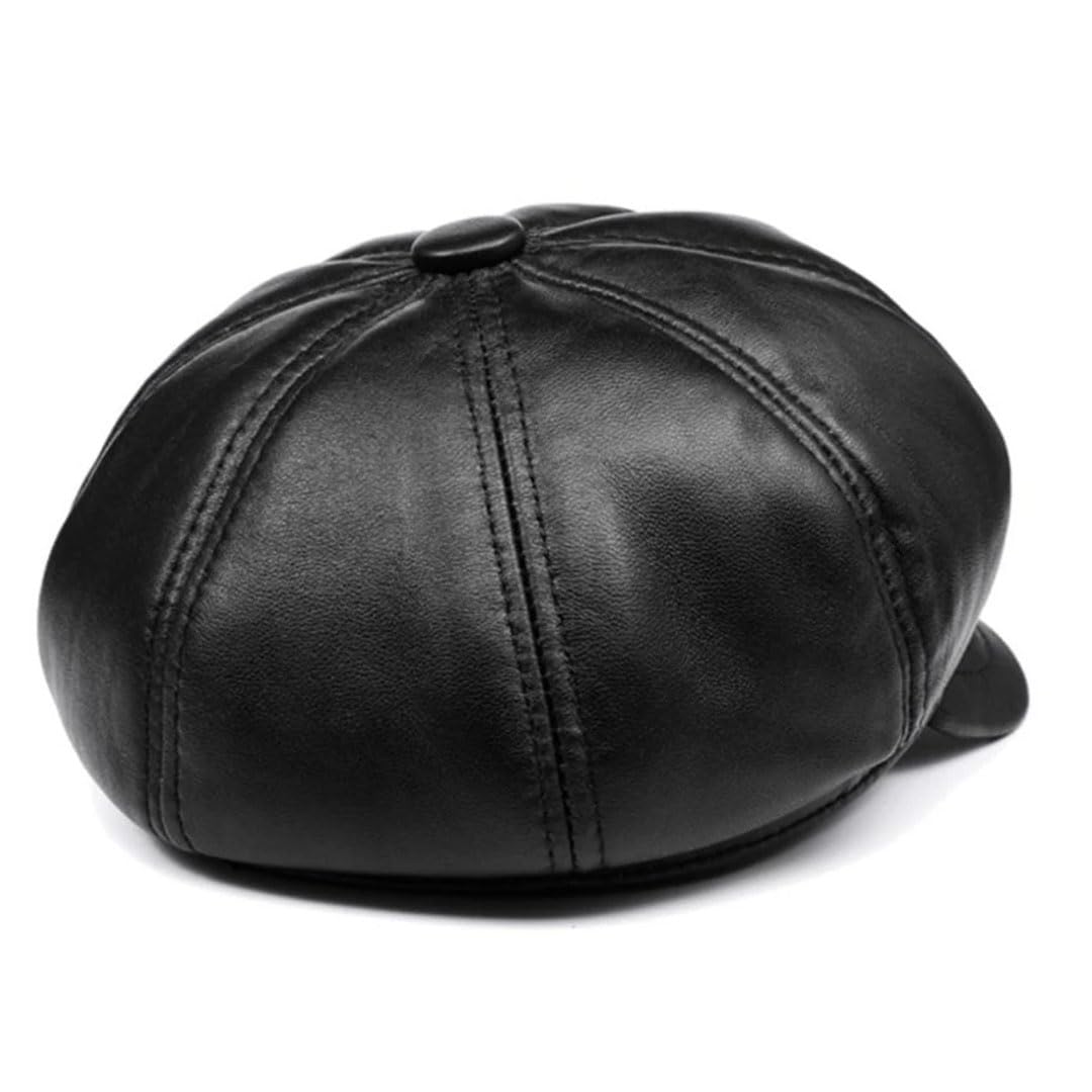 Gorra de invierno para mujer, de piel auténtica, estilo vintage