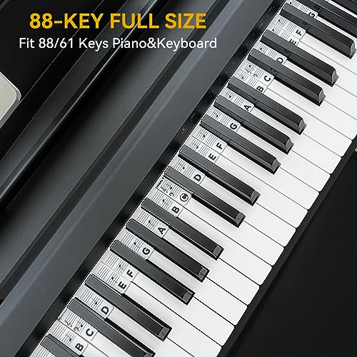 How To Play Piano Chords For Beginners 40 BEATBIT Piano Notes Guide for Beginner, Removable Piano Keyboard Note Labels for Learning, 88-Key Full Size, Made of Silicone, No Need Stickers, Reusable and Comes with Box (Classic BlackοΌ #2