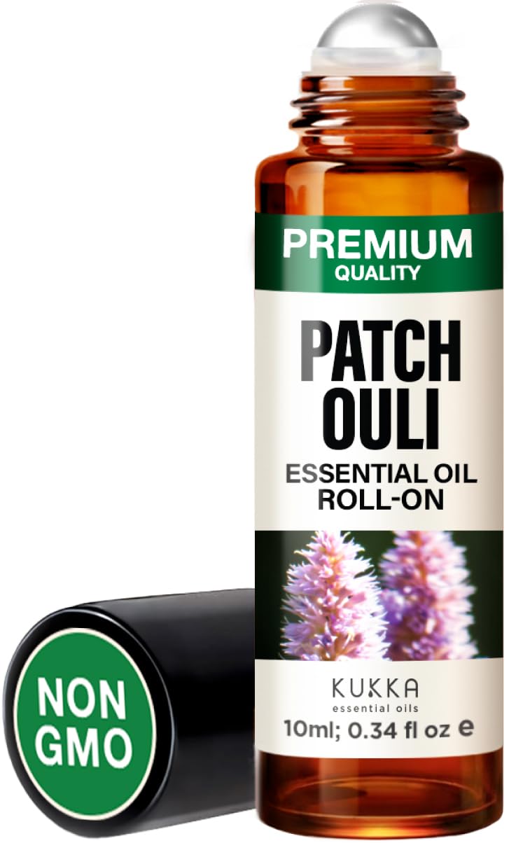 Kukka Patchouli Essential Oil Roll On for Relaxation - 0.34 Fl Oz