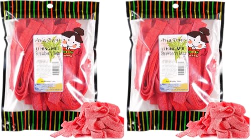 Li Hing Mui Strawberry Belts 14 Ounce - Pack de 2