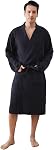 Mens Robes All-Season Waffle Lightweight Spa Knit Shawl Bathrobe Soft Knee Length Sleepwear