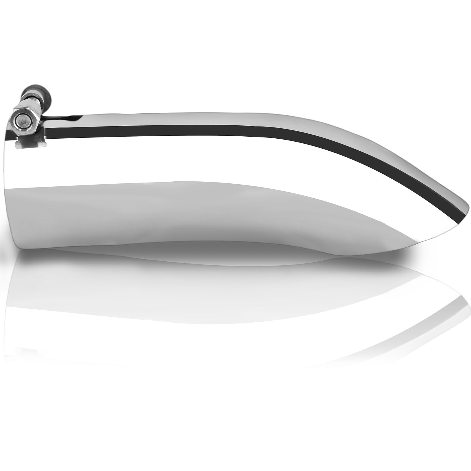 Mupera 3 Inch Turn Down Exhaust Tip, 3" Outlet, 12" Long Silver Professional Exhaust Tip for Universal 3 Inch Outside Diameter, Tail Pipe Exhaust Tips