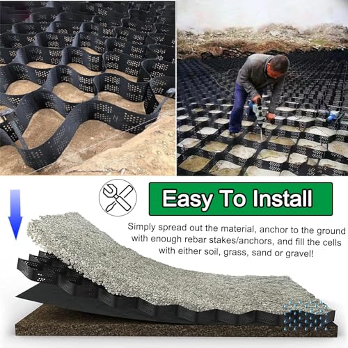 Rejilla para caminos de grava en patios de arcilla húmeda y paisajismo jardín 2