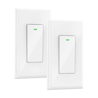 Smart Switch, Works with Alexa and Google Home, Voice Control, No hub Required, Timing Synchronization, Suit for 1/2/3/4 Group Type Switch Box Micmi, Neutral Wire Required, Smart Light Switch 2pack
