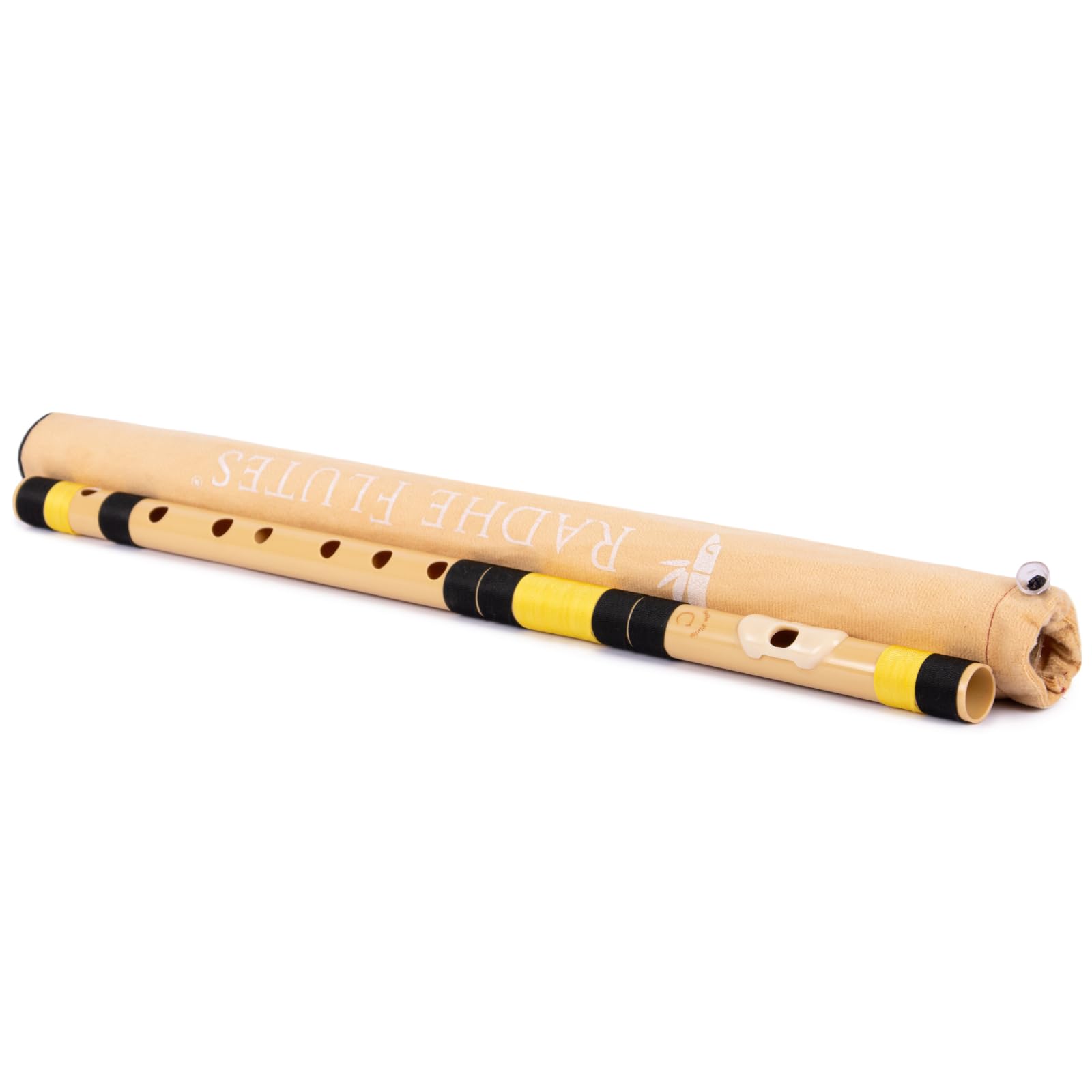 Radhe Flutes | PVC Fiber | C Natural | Right Handed | Black & Yellow Threads | Assorted Colours for Velvet Cover + Complete Flute Beginners Online Course In Hindi and English 3