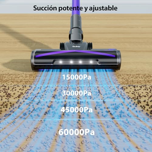 Redkey X18 Aspiradora sin Cable 60KPa/650W/80Mins, 8 en 1 Aspiradora Inalámbrico de Pantalla Tactl LED Modo Automatico Inteligente Autocargable, Autoportante para Suelos/Alfombras/Pelo de Animales - imagen 3