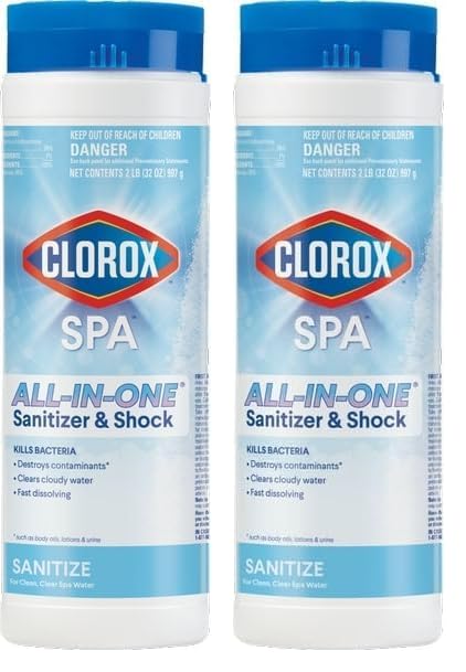 Image of Clorox Pool&Spa Spa Water All-in-One Sanitizer & Shock, Destroys Contaminants, Clears Cloudy Water, 2LB (Pack of 2)