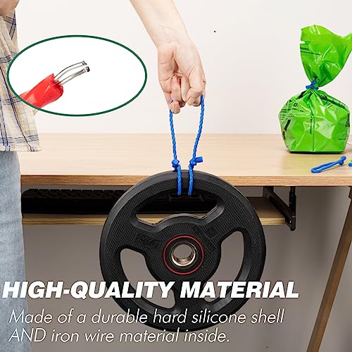 Image of 9PCS 6-Inch Silicone Cable Ties, Bendable Rubber Twist Ties, Reusable Twist Ties for Cords, Cable Zip Ties for Organizing, Bundling (3 Colors)