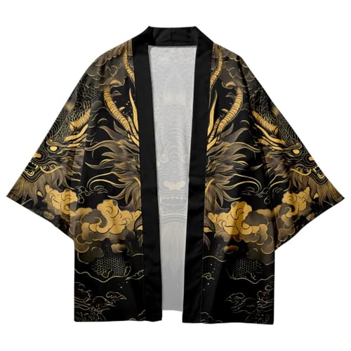 Image of Women's and Men Kimono Cardigan Japanese Long Sleeves Lightweight Open Front Coat Tops
