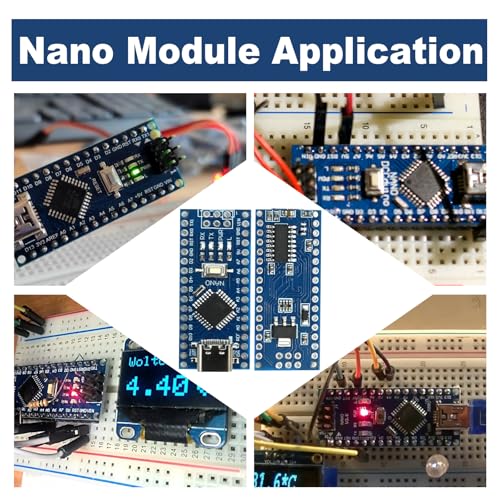 APKLVSR Nano Entwicklungsplatine, Nano-V3 Modul mit CH340 Chip,Type-C USB Port,5V/16MHz,Kompatibel mit Arduino Nano(6 Stück)