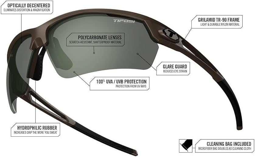 Tifosi Optics Navar FC Full Coverage Sport Sunglasses - Ideal For Golf, Pickleball, Running & Tennis. Vented Lenses - Image 3